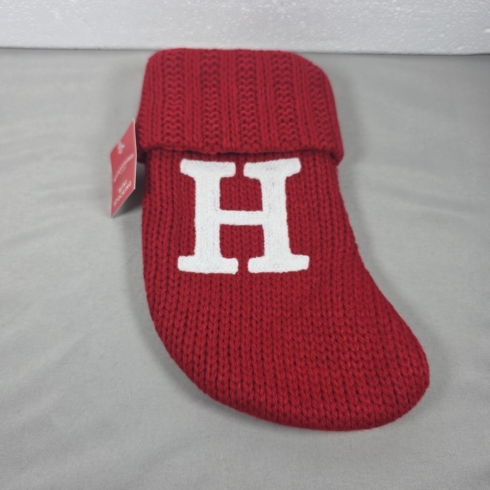 Letter H Wondershop Monogram Mini Christmas Stocking Initial Red Knit Target